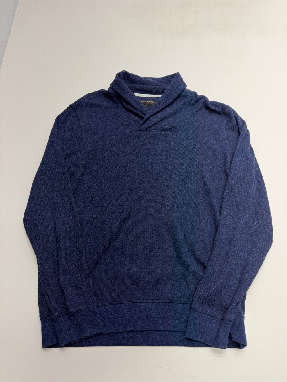BANANA REPUBLIC Men’s Large Tall Blue Waffle Sweater